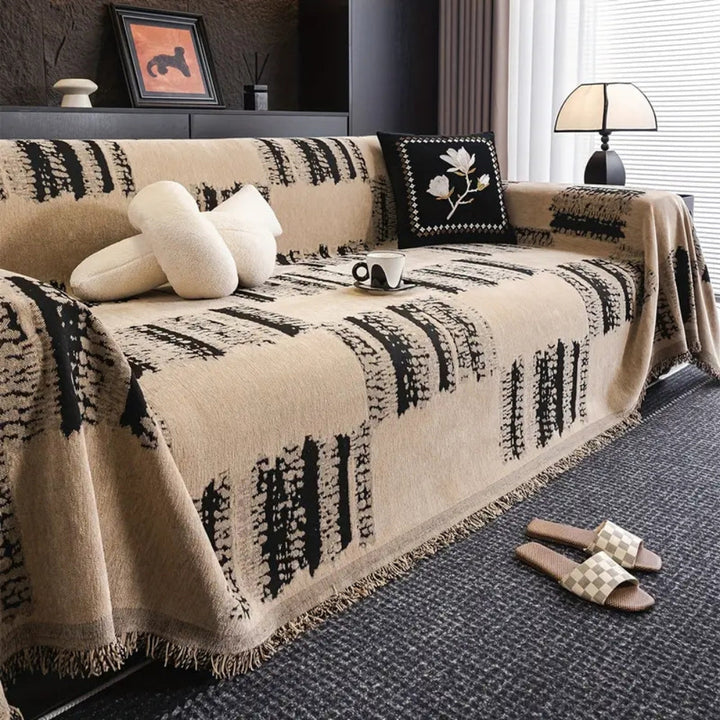 Lisslune | Rustic Abstract Chenille Sofa Cover