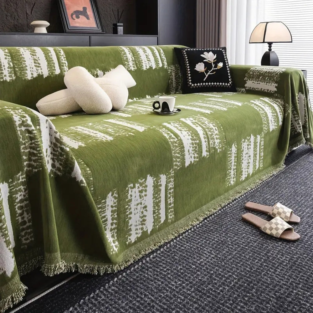 Lisslune | Rustic Abstract Chenille Sofa Cover