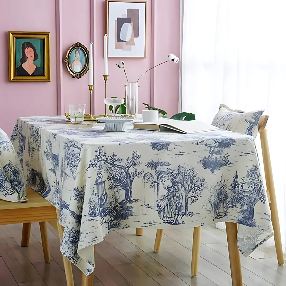 Lisslune | Rustic Ink-Style Print Table Cloth