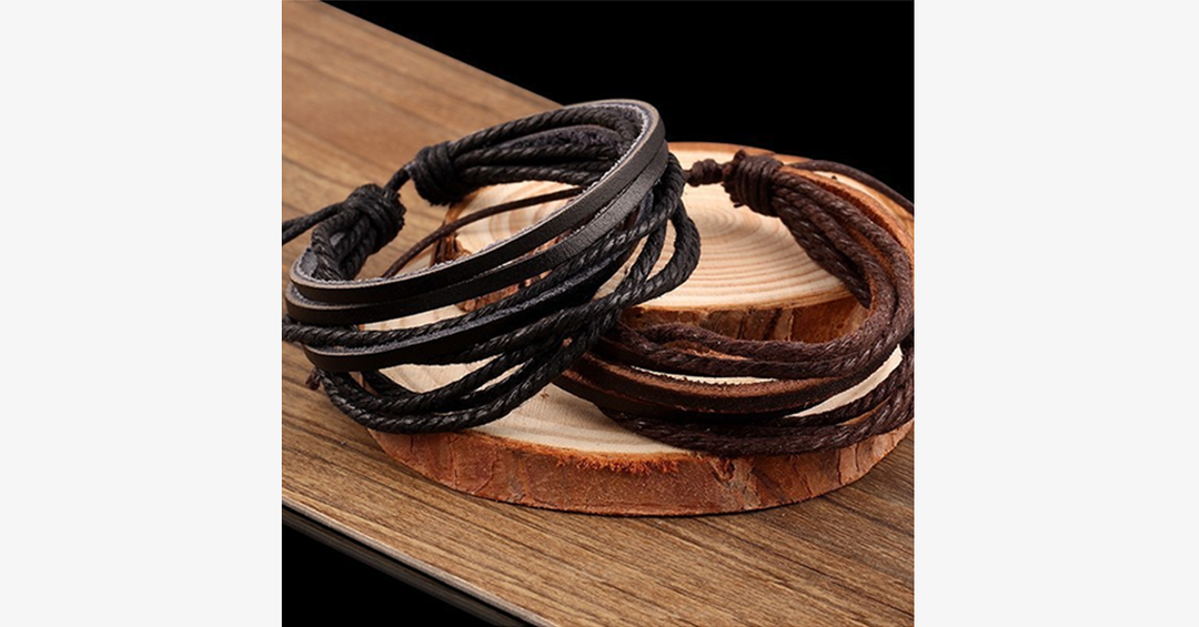 Lisslune | Rustic Leather Wrap Bracelet