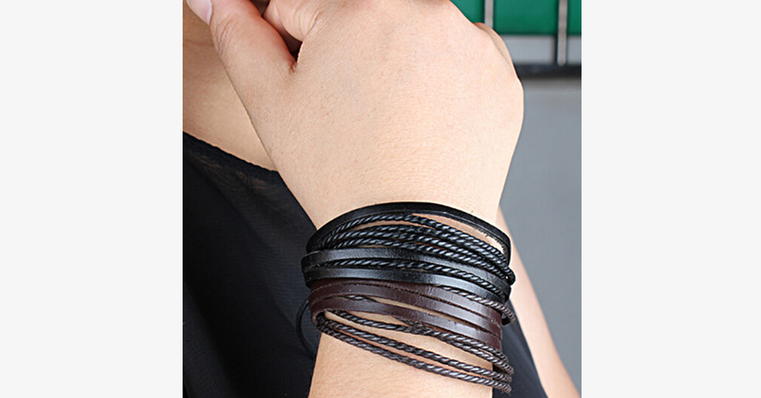 Lisslune | Rustic Leather Wrap Bracelet