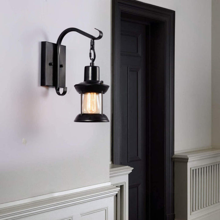 Lisslune | Ruston Vintage Wall Light – Industrial Farmhouse Glass Wall Lamp