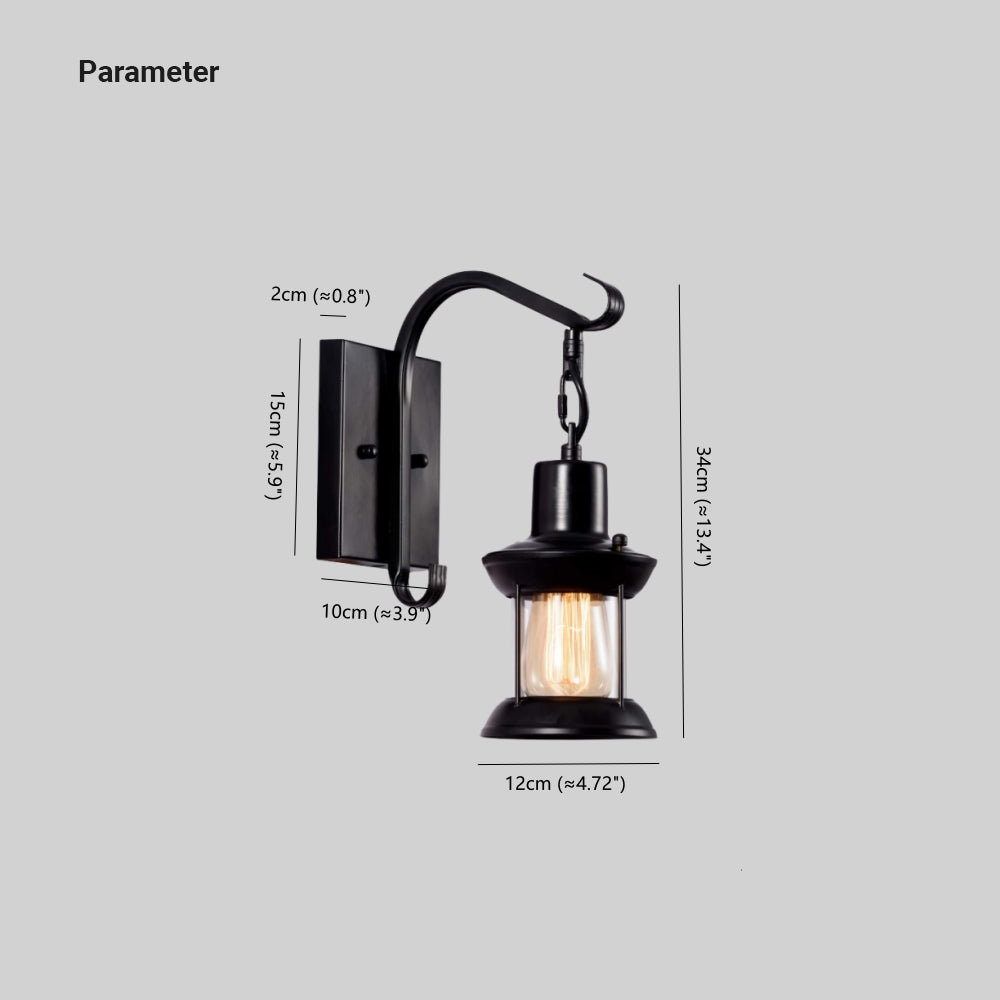 Lisslune | Ruston Vintage Wall Light – Industrial Farmhouse Glass Wall Lamp
