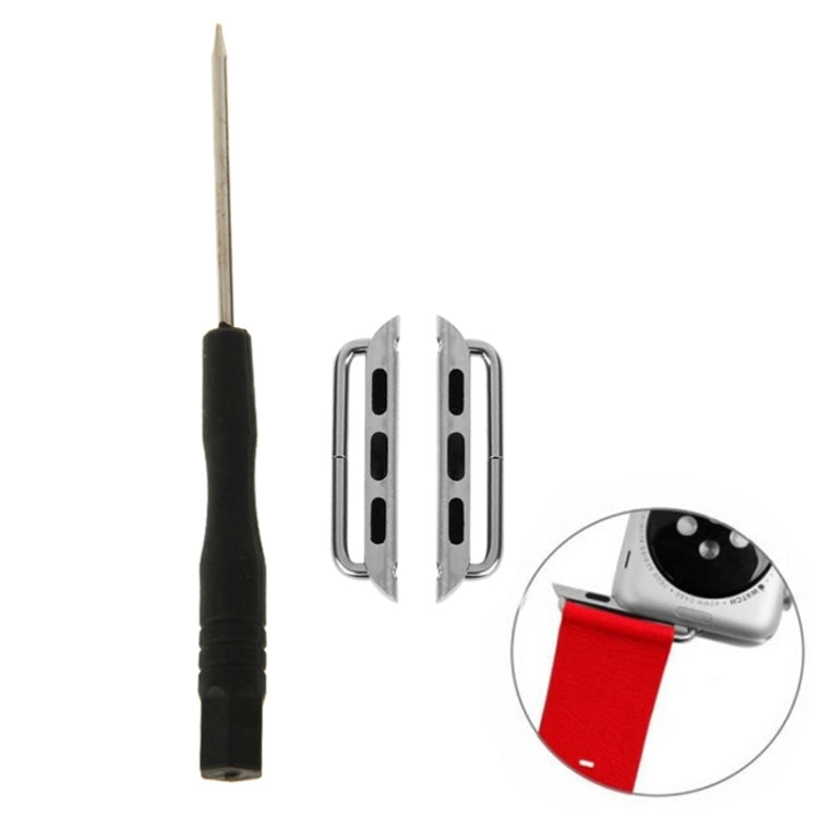 Lisslune | 2 PCS for Apple Watch 38mm Metal band connectors Metal buckle with screwdriver tool (Silver)