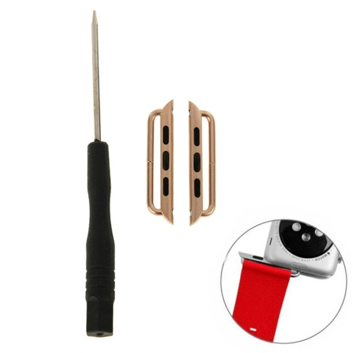 Lisslune | 2 PCS for Apple Watch 42mm Metal Band Connector Metal Buckle with Screwdriver Tool (Rose Gold)