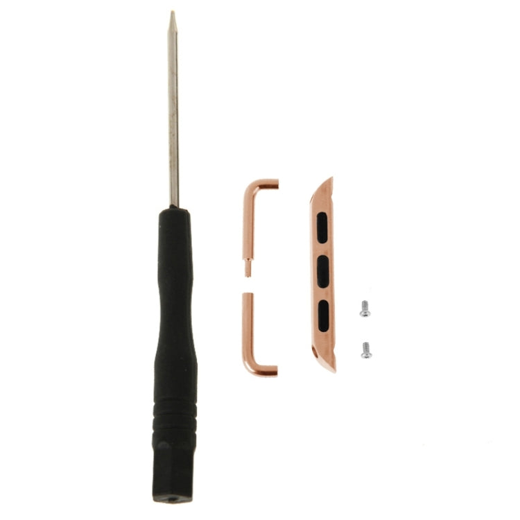 Lisslune | 2 PCS for Apple Watch 42mm Metal Band Connector Metal Buckle with Screwdriver Tool (Rose Gold)