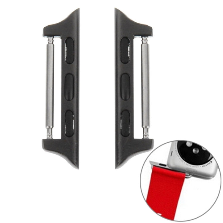 Lisslune | 2 PCS for Apple Watch 38mm metal strap connectors metal clasp (Black)
