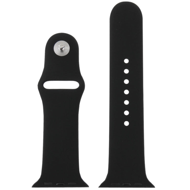 Lisslune | For Apple Watch Sport 38mm High-Performance Rubber Sport Watch Band with Pin-and-Flip Closure (Black)
