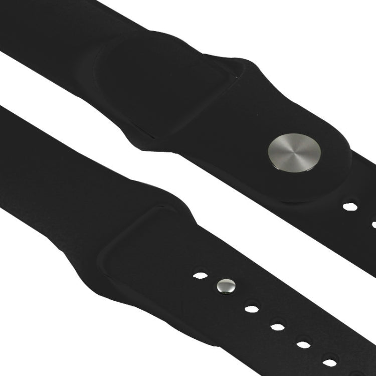 Lisslune | For Apple Watch Sport 38mm High-Performance Rubber Sport Watch Band with Pin-and-Flip Closure (Black)