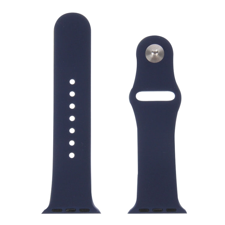 Lisslune | For Apple Watch Sport 38mm High-Performance Rubber Sports Band with Snap Closure (Dark Blue)