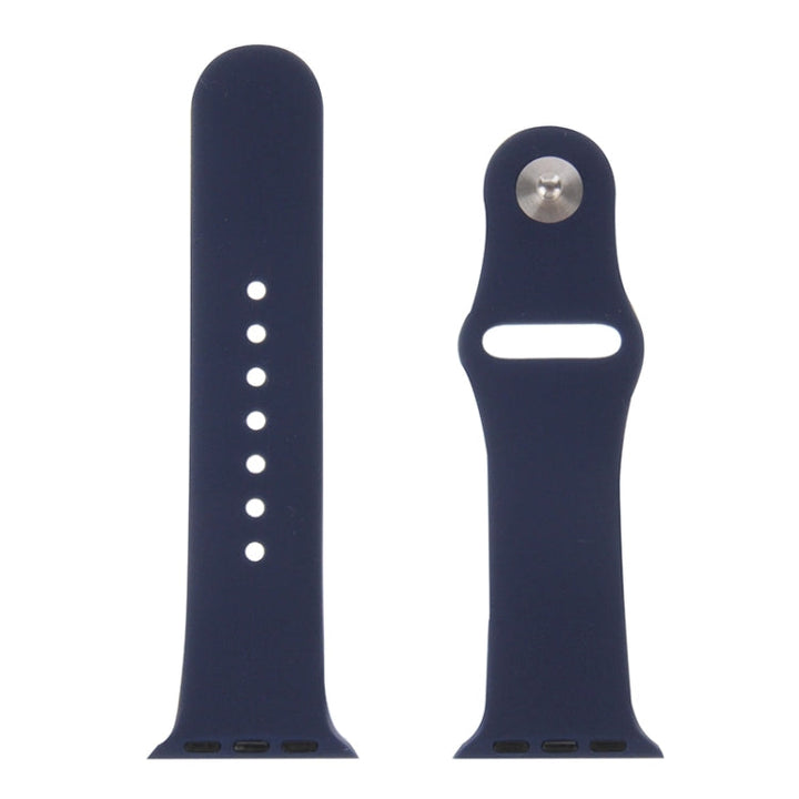 Lisslune | For Apple Watch Sport 38mm High-Performance Rubber Sports Band with Snap Closure (Dark Blue)