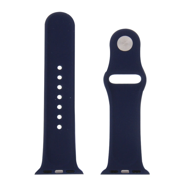 Lisslune | For Apple Watch Sport 38mm High-Performance Rubber Sports Band with Snap Closure (Dark Blue)