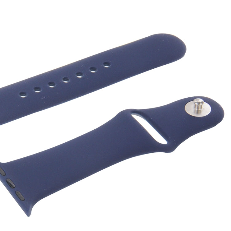 Lisslune | For Apple Watch Sport 38mm High-Performance Rubber Sports Band with Snap Closure (Dark Blue)