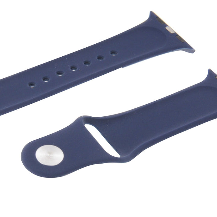 Lisslune | For Apple Watch Sport 38mm High-Performance Rubber Sports Band with Snap Closure (Dark Blue)