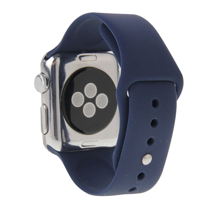 Lisslune | For Apple Watch Sport 38mm High-Performance Rubber Sports Band with Snap Closure (Dark Blue)