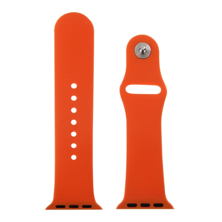 Lisslune | For Apple Watch Sport 38mm High-Performance Rubber Sport Watch Band with Pin-and-Tuck Closure (Orange)