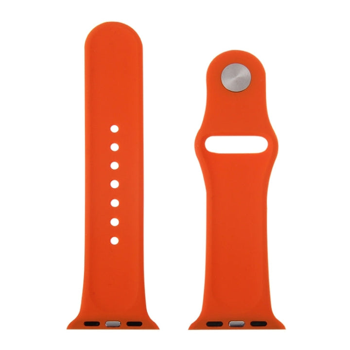 Lisslune | For Apple Watch Sport 38mm High-Performance Rubber Sport Watch Band with Pin-and-Tuck Closure (Orange)