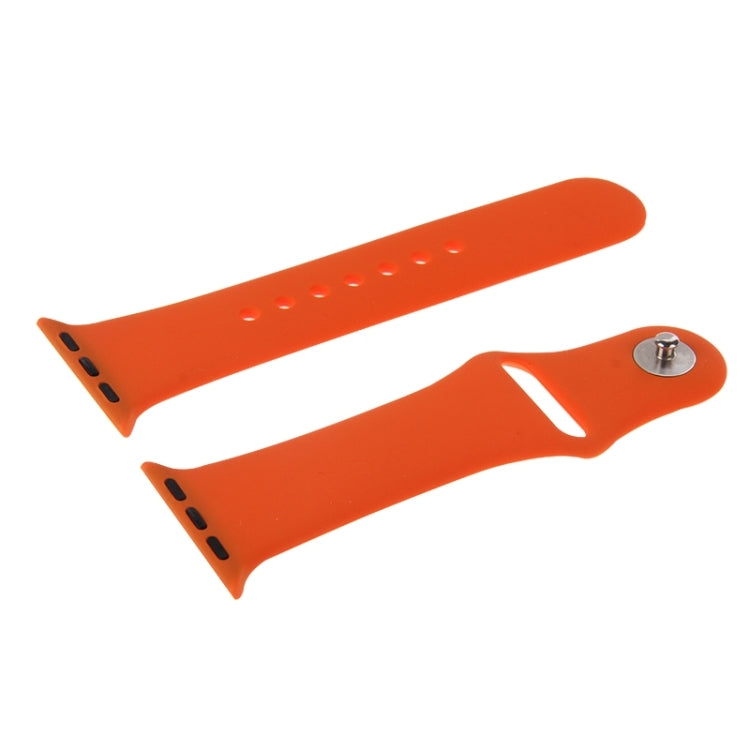 Lisslune | For Apple Watch Sport 38mm High-Performance Rubber Sport Watch Band with Pin-and-Tuck Closure (Orange)