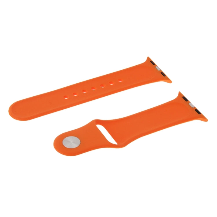 Lisslune | For Apple Watch Sport 38mm High-Performance Rubber Sport Watch Band with Pin-and-Tuck Closure (Orange)