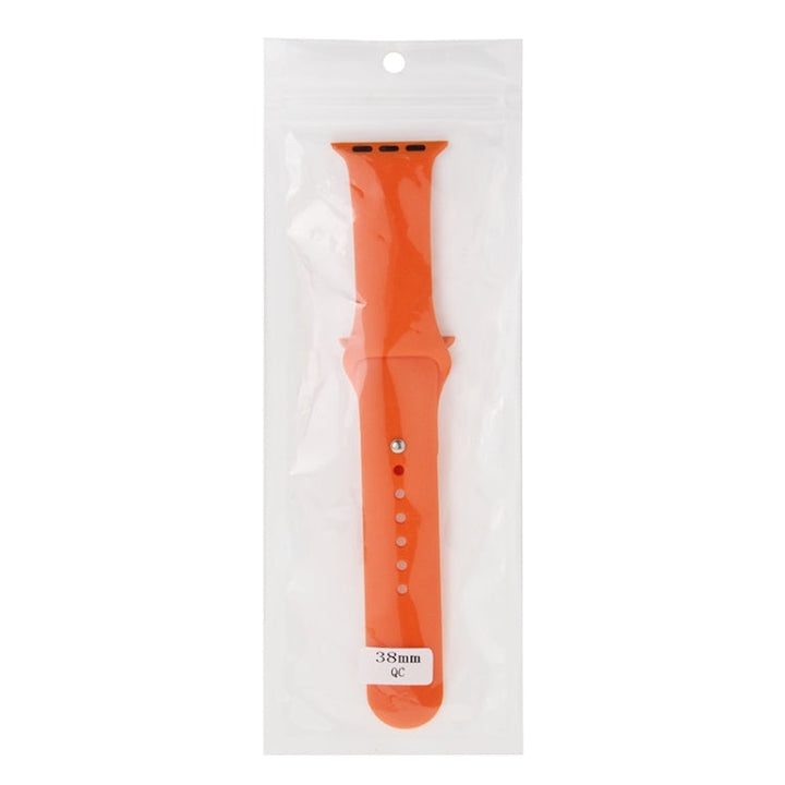 Lisslune | For Apple Watch Sport 38mm High-Performance Rubber Sport Watch Band with Pin-and-Tuck Closure (Orange)