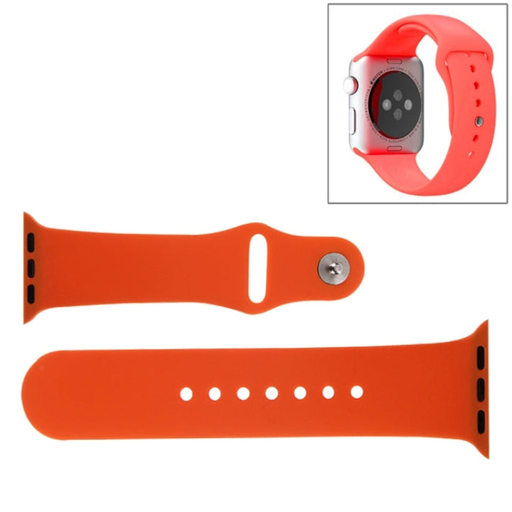 Lisslune | For Apple Watch Sport 38mm High-Performance Rubber Sport Watch Band with Pin-and-Tuck Closure (Orange)