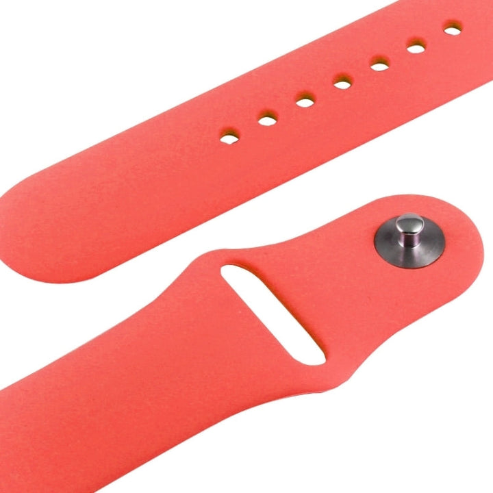 Lisslune | For Apple Watch Sport 38mm High-Performance Rubber Sport Watch Band with Button Closure (Magenta)