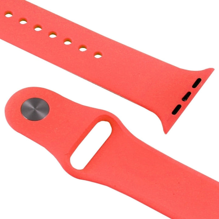 Lisslune | For Apple Watch Sport 38mm High-Performance Rubber Sport Watch Band with Button Closure (Magenta)