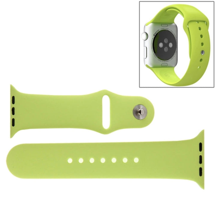 Lisslune | For Apple Watch Sport 38mm High Performance Rubber Sport Watch Band with Pin-and-Tuck Closure (Green)