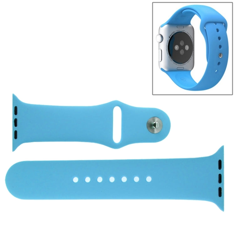 Lisslune | For Apple Watch Sport 38mm High Performance Rubber Sport Band with Pin-and-Tuck Closure (Blue)
