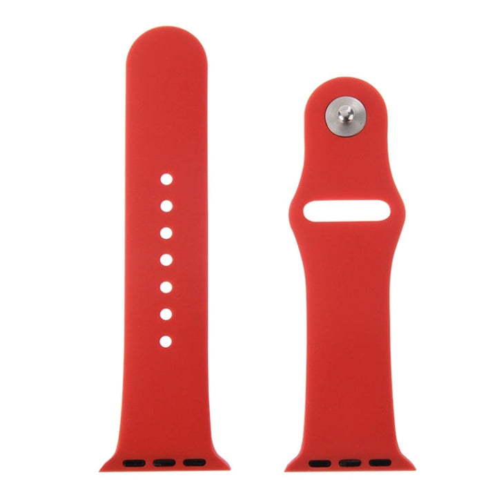 Lisslune | For Apple Watch Sport 38mm High-Performance Rubber Sport Watch Band with Plug and Fold Closure (Red)