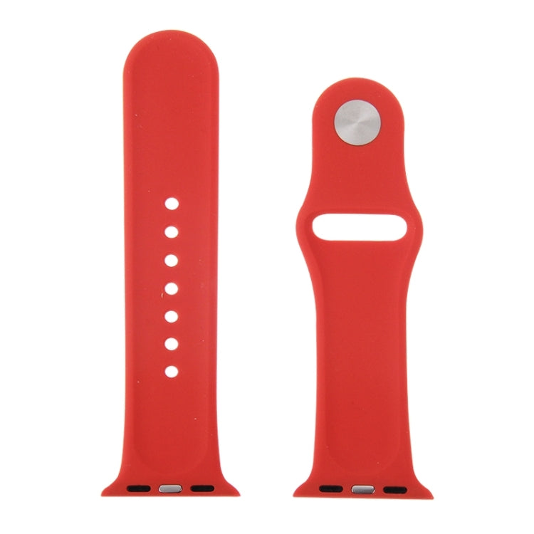 Lisslune | For Apple Watch Sport 38mm High-Performance Rubber Sport Watch Band with Plug and Fold Closure (Red)