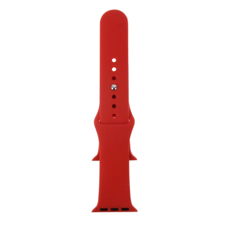 Lisslune | For Apple Watch Sport 38mm High-Performance Rubber Sport Watch Band with Plug and Fold Closure (Red)