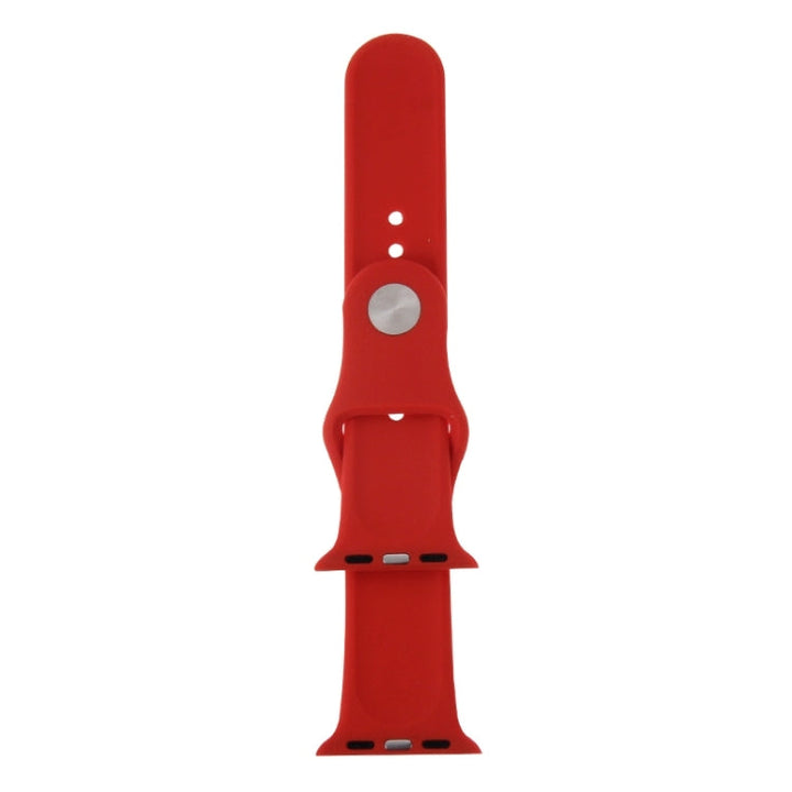 Lisslune | For Apple Watch Sport 38mm High-Performance Rubber Sport Watch Band with Plug and Fold Closure (Red)