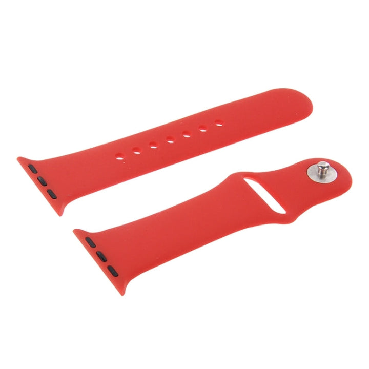 Lisslune | For Apple Watch Sport 38mm High-Performance Rubber Sport Watch Band with Plug and Fold Closure (Red)