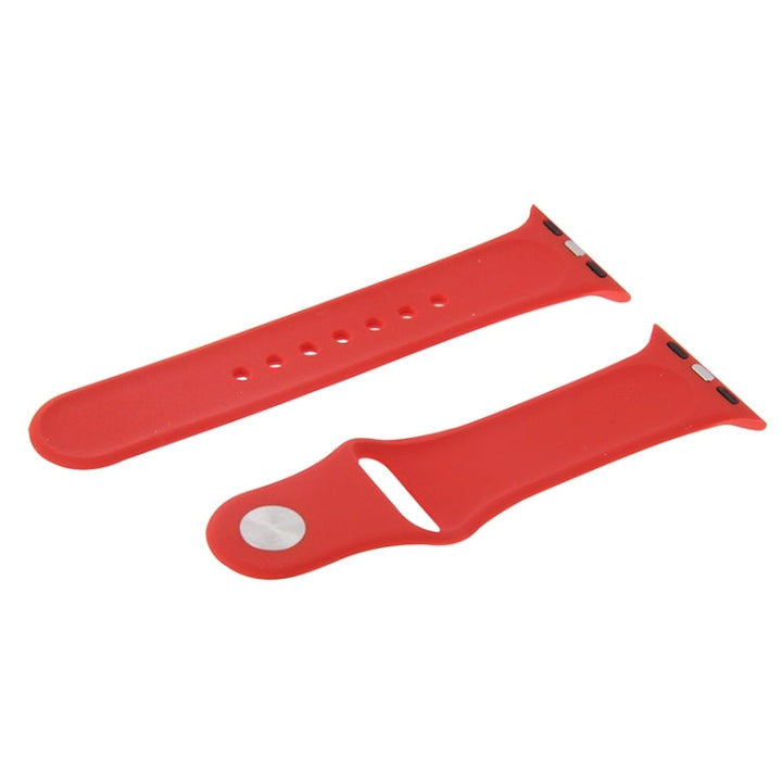 Lisslune | For Apple Watch Sport 38mm High-Performance Rubber Sport Watch Band with Plug and Fold Closure (Red)