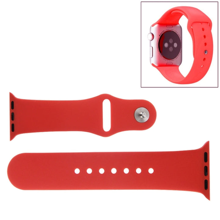 Lisslune | For Apple Watch Sport 38mm High-Performance Rubber Sport Watch Band with Plug and Fold Closure (Red)