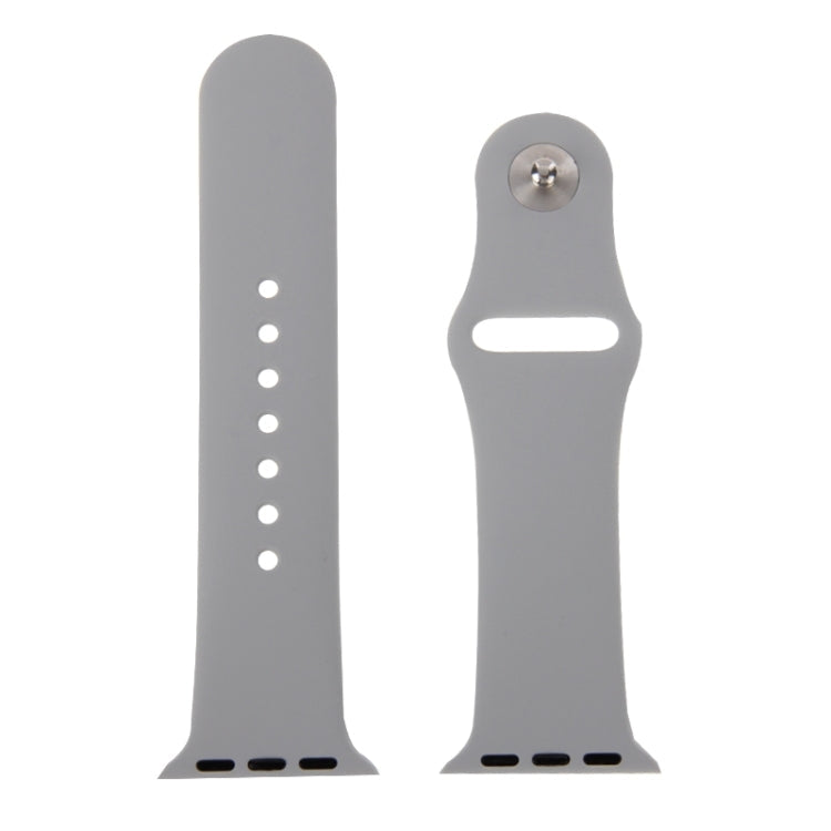 Lisslune | For Apple Watch Sport 38mm High-Performance Rubber Sport Band with Pin-and-Tuck Closure (Silver)