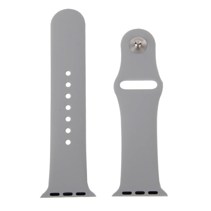 Lisslune | For Apple Watch Sport 38mm High-Performance Rubber Sport Band with Pin-and-Tuck Closure (Silver)