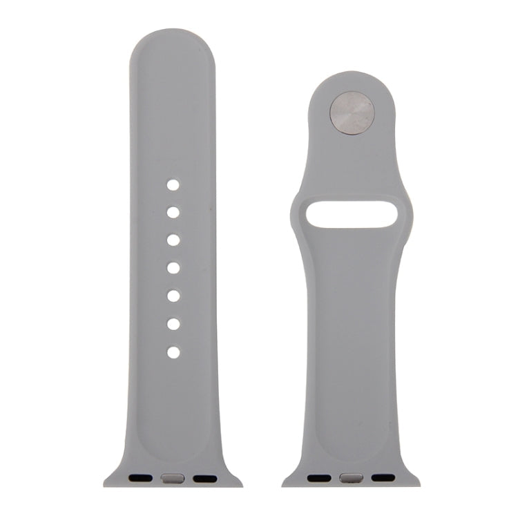 Lisslune | For Apple Watch Sport 38mm High-Performance Rubber Sport Band with Pin-and-Tuck Closure (Silver)