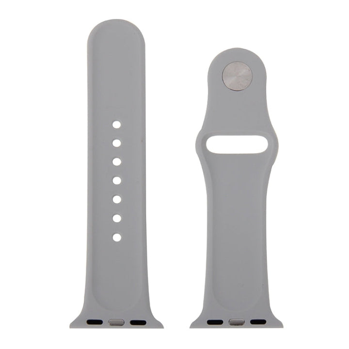 Lisslune | For Apple Watch Sport 38mm High-Performance Rubber Sport Band with Pin-and-Tuck Closure (Silver)