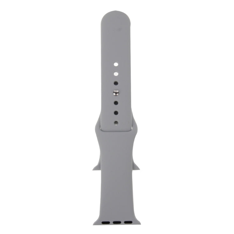 Lisslune | For Apple Watch Sport 38mm High-Performance Rubber Sport Band with Pin-and-Tuck Closure (Silver)