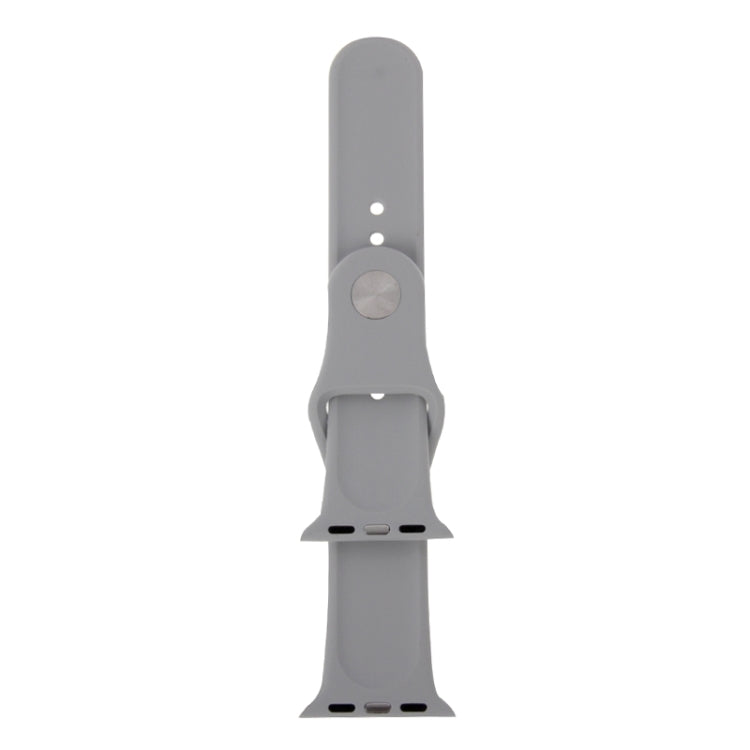 Lisslune | For Apple Watch Sport 38mm High-Performance Rubber Sport Band with Pin-and-Tuck Closure (Silver)