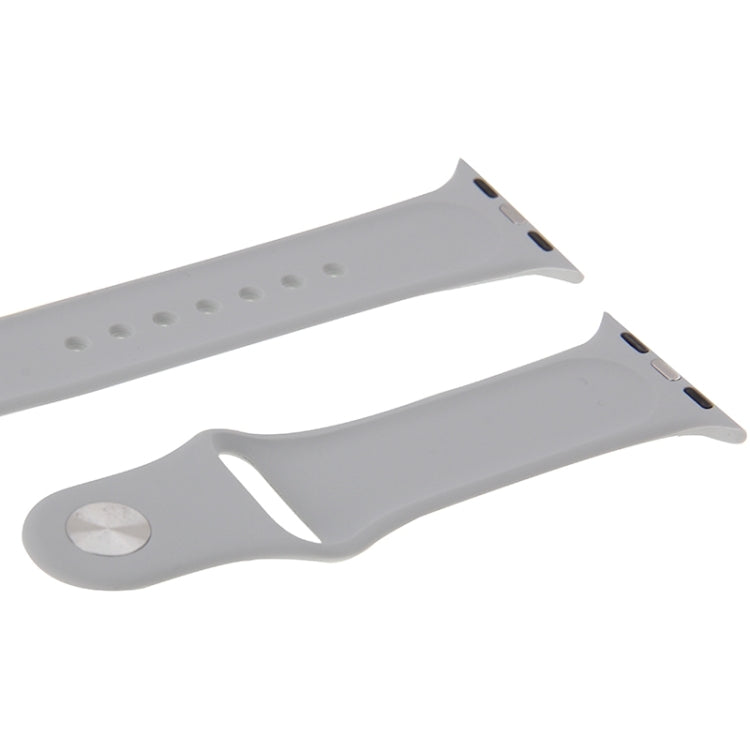 Lisslune | For Apple Watch Sport 38mm High-Performance Rubber Sport Band with Pin-and-Tuck Closure (Silver)