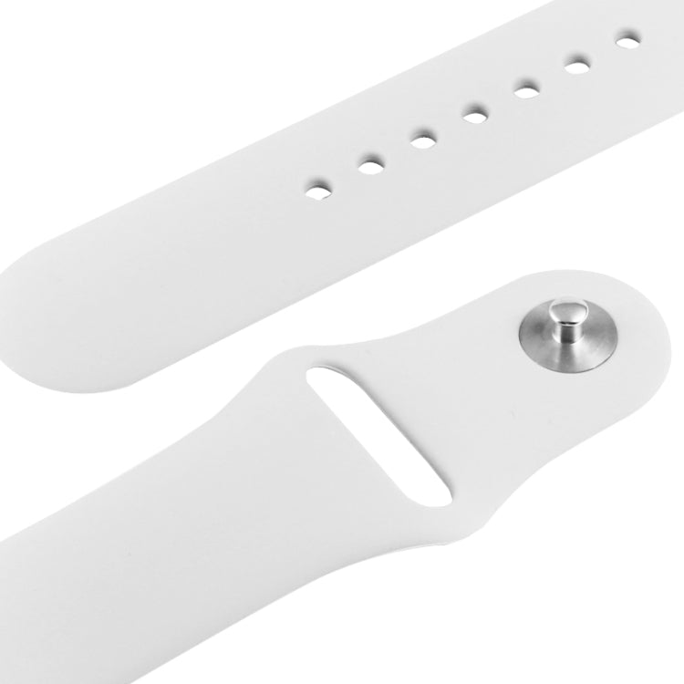 Lisslune | For Apple Watch Sport 38mm High-Performance Rubber Sports Strap with Pin-and-Tuck Closure (White)