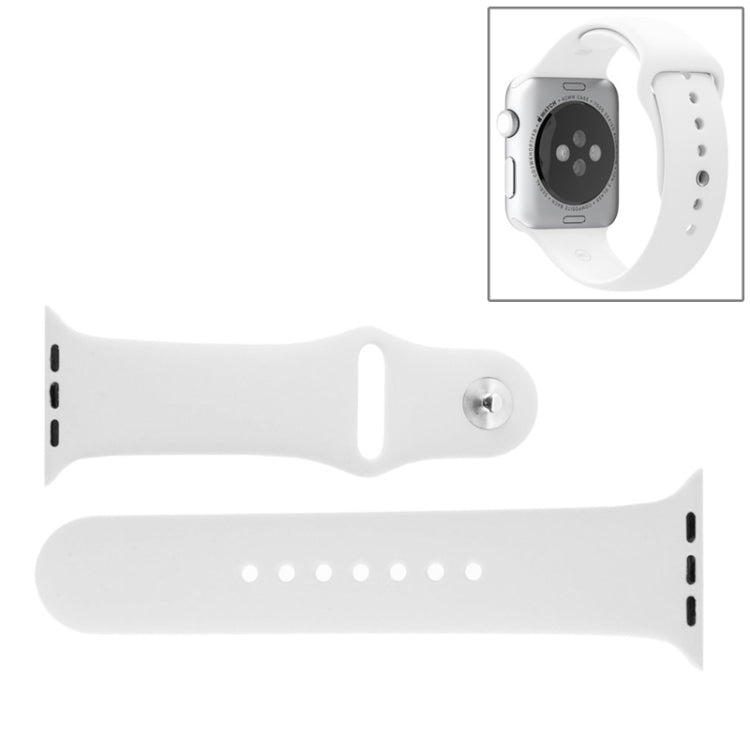 Lisslune | For Apple Watch Sport 38mm High-Performance Rubber Sports Strap with Pin-and-Tuck Closure (White)