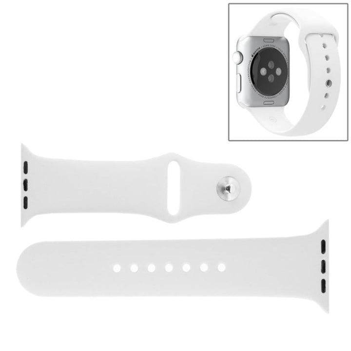 Lisslune | For Apple Watch Sport 38mm High-Performance Rubber Sports Strap with Pin-and-Tuck Closure (White)
