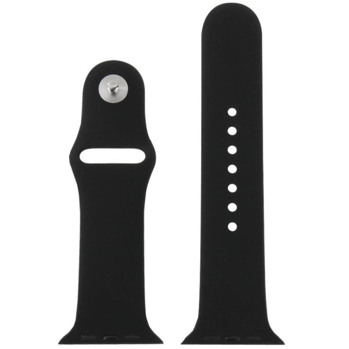 Lisslune | For Apple Watch Sport 42mm High Performance Rubber Sport Watch Band with Pin-and-Tuck Closure (Black)