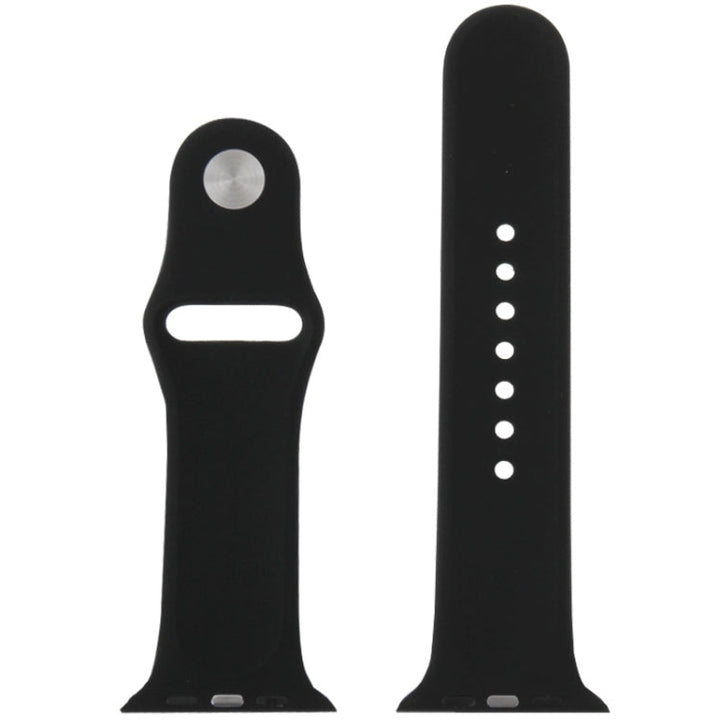 Lisslune | For Apple Watch Sport 42mm High Performance Rubber Sport Watch Band with Pin-and-Tuck Closure (Black)