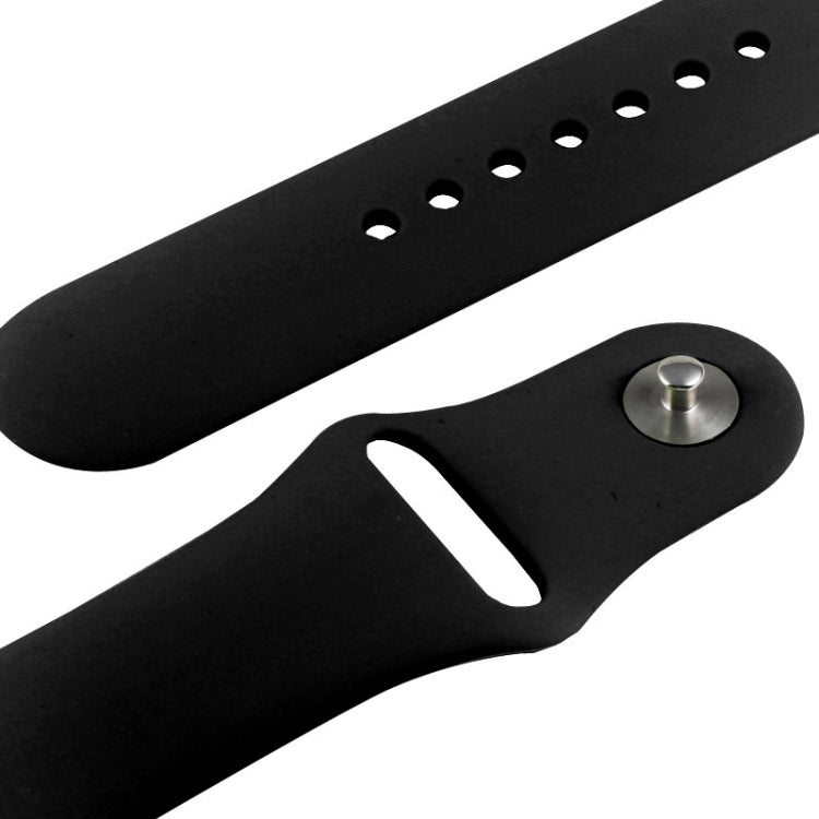Lisslune | For Apple Watch Sport 42mm High Performance Rubber Sport Watch Band with Pin-and-Tuck Closure (Black)