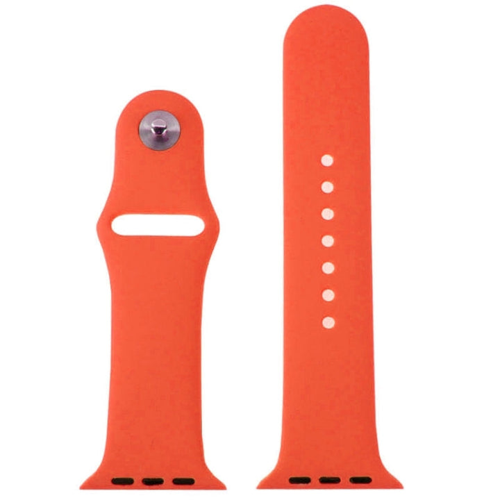 Lisslune | For Apple Watch Sport 42mm High Performance Rubber Sport Watch Band with Pin-and-Tuck Closure (Orange)
